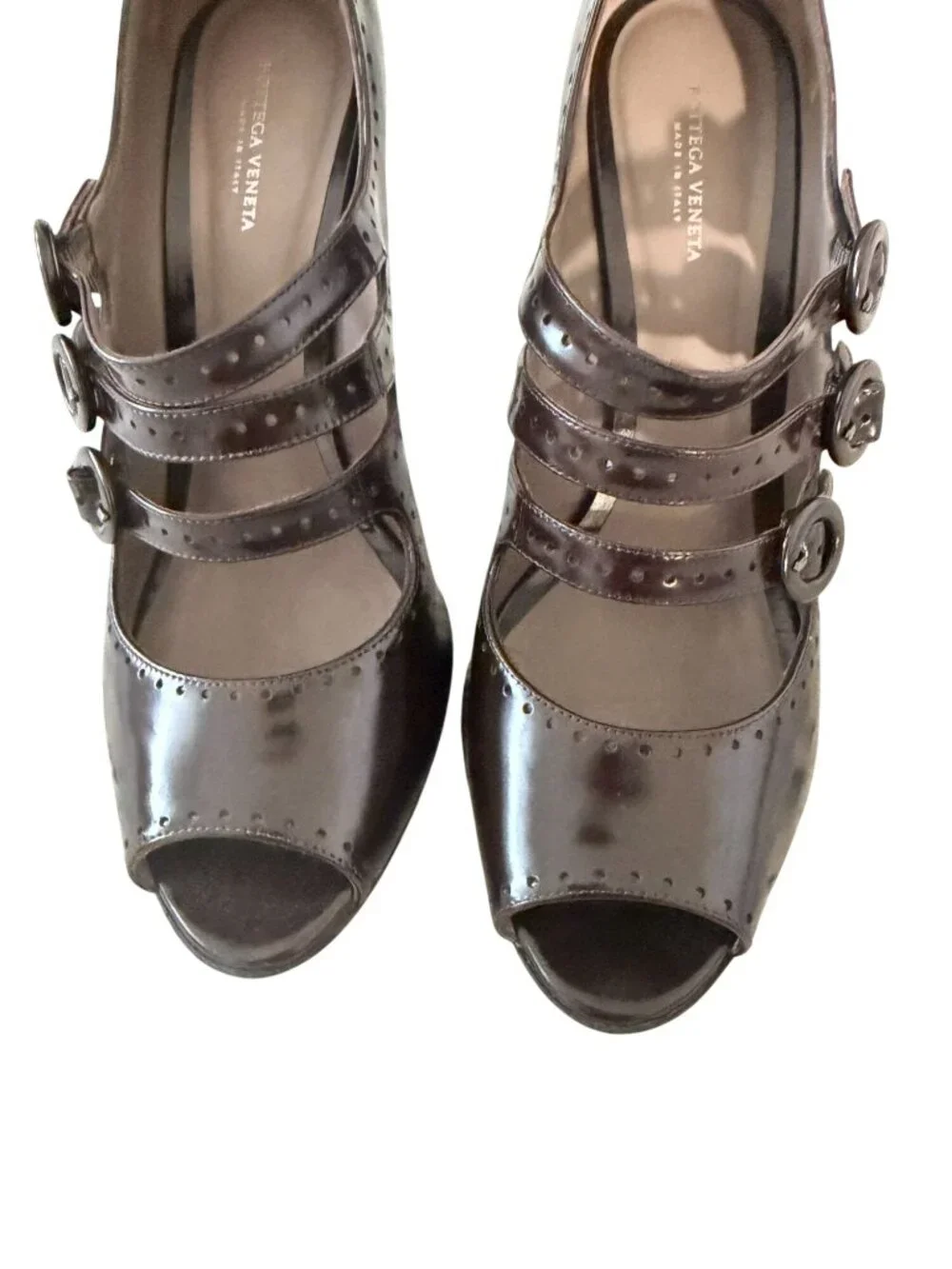 BOTTEGA VENETA Chocolate Brown Mary Janes Heels Size 39.5 / 9.5